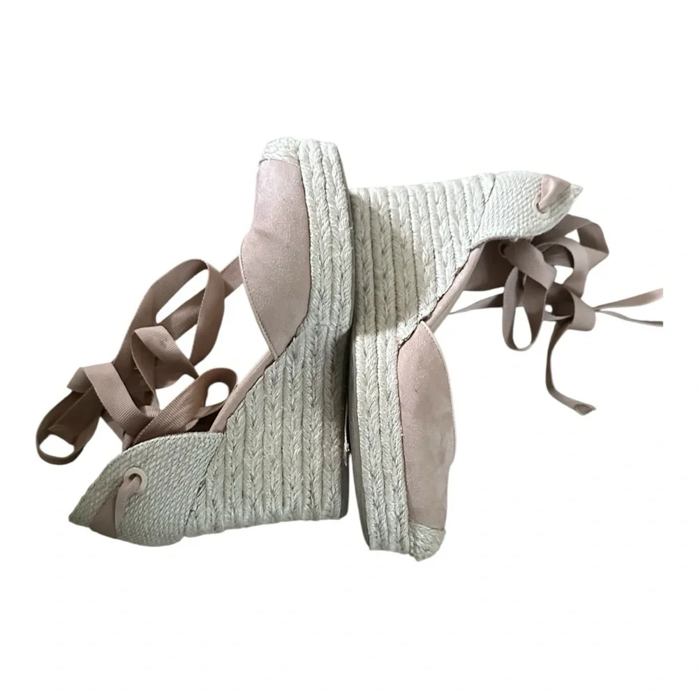 On 34th Melindaa Espadrille Wedge High Heel Sandals, Elegant Tan  Size 9